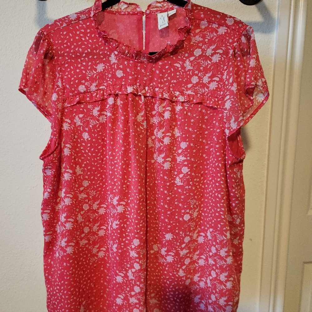Joie Pink Floral Blouse